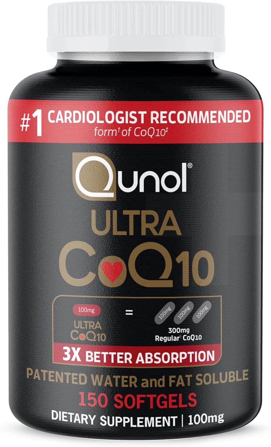 QUNOL ULTRA COQ10 DE 100 MG, CÁPSULAS DE GEL - 3 VECES MEJOR ABSORCIÓN - 1