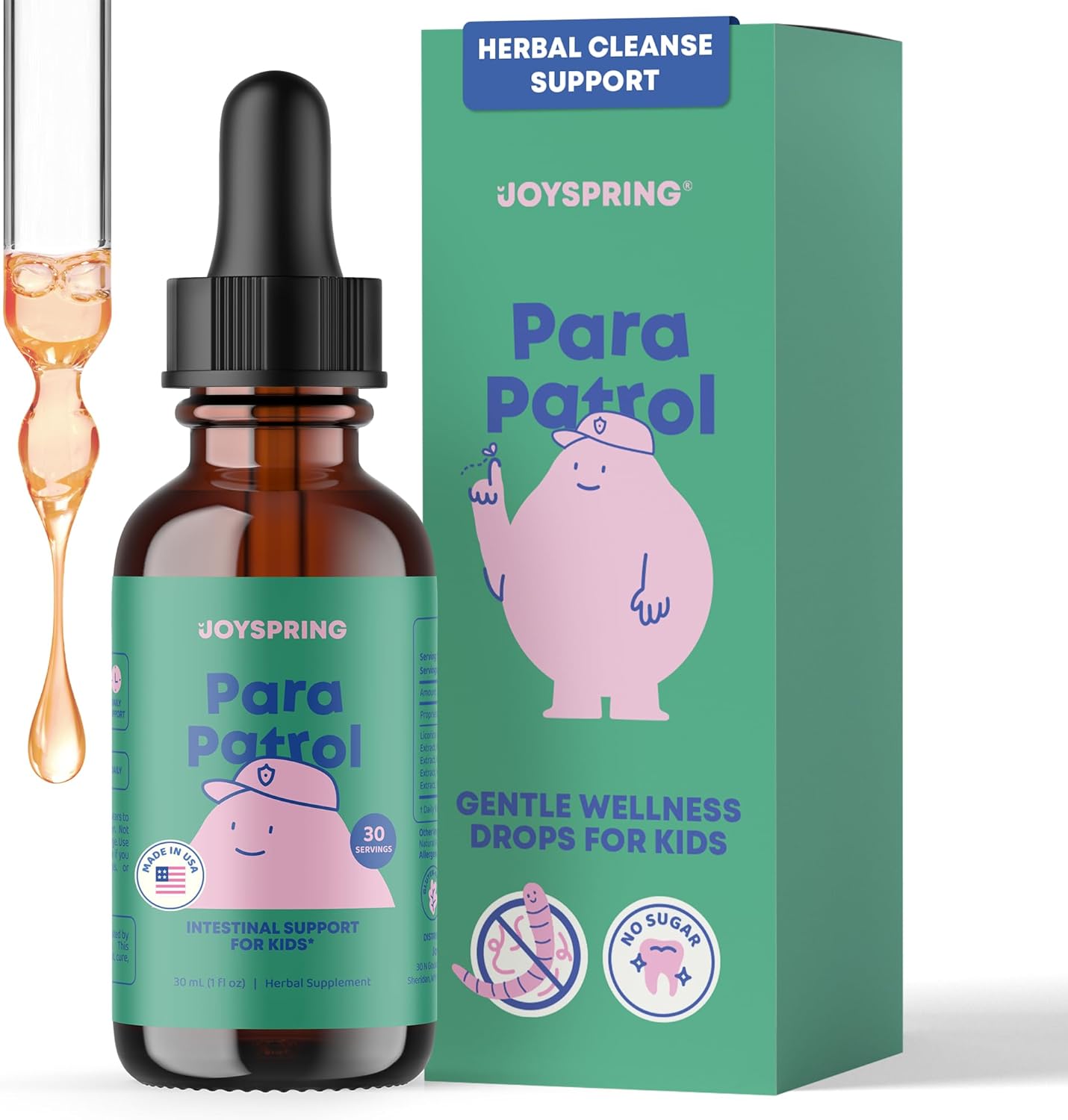 JOYSPRING PARAPATROL SUPLEMENTO LIQUIDO PARA NIÑOS MEZCLA DE HIERBAS SABOR FRAMBUESA - 1