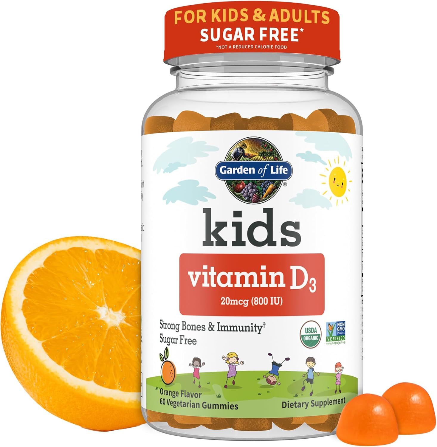 GARDEN OF LIFE GOMITAS ORGÁNICAS DE VITAMINA D3 PARA NIÑOS CON 800 UI (100% VALOR DIARIO) PARA HUESOS FUERTES, DIENTES, CEREBRO E - 2