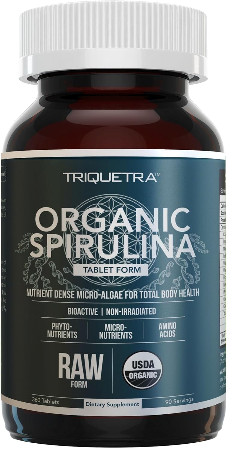 TABLETAS DE ESPIRULINA ORGÁNICA (360 TABLETAS) – HECHO CON PARRY® SPIRULINA, LA MEJOR ESPIRULINA DEL MUNDO, MAYOR DENSIDAD DE NUT - 1