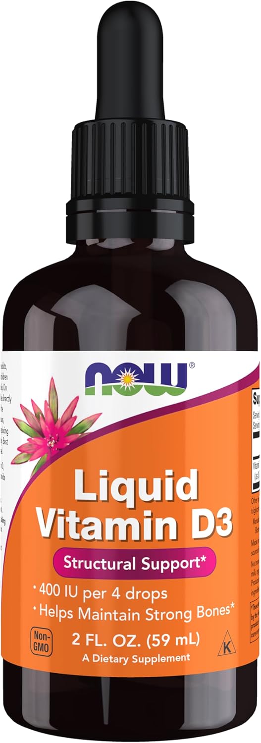 NOW FOODS SUPLEMENTOS, VITAMINA D-3 LÍQUIDA, HUESOS FUERTES*, SOPORTE ESTRUCTURAL*, 2 ONZAS - 1