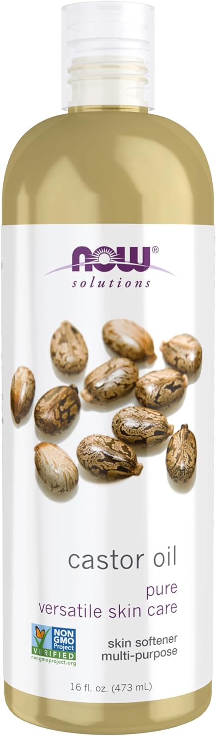 NOW FOODS SOLUTIONS, ACEITE DE RICINO, 100% PURO, CUIDADO VERSÁTIL DE LA PIEL, SUAVIZADOR MULTIUSOS DE LA PIEL, 16 ONZA - 1