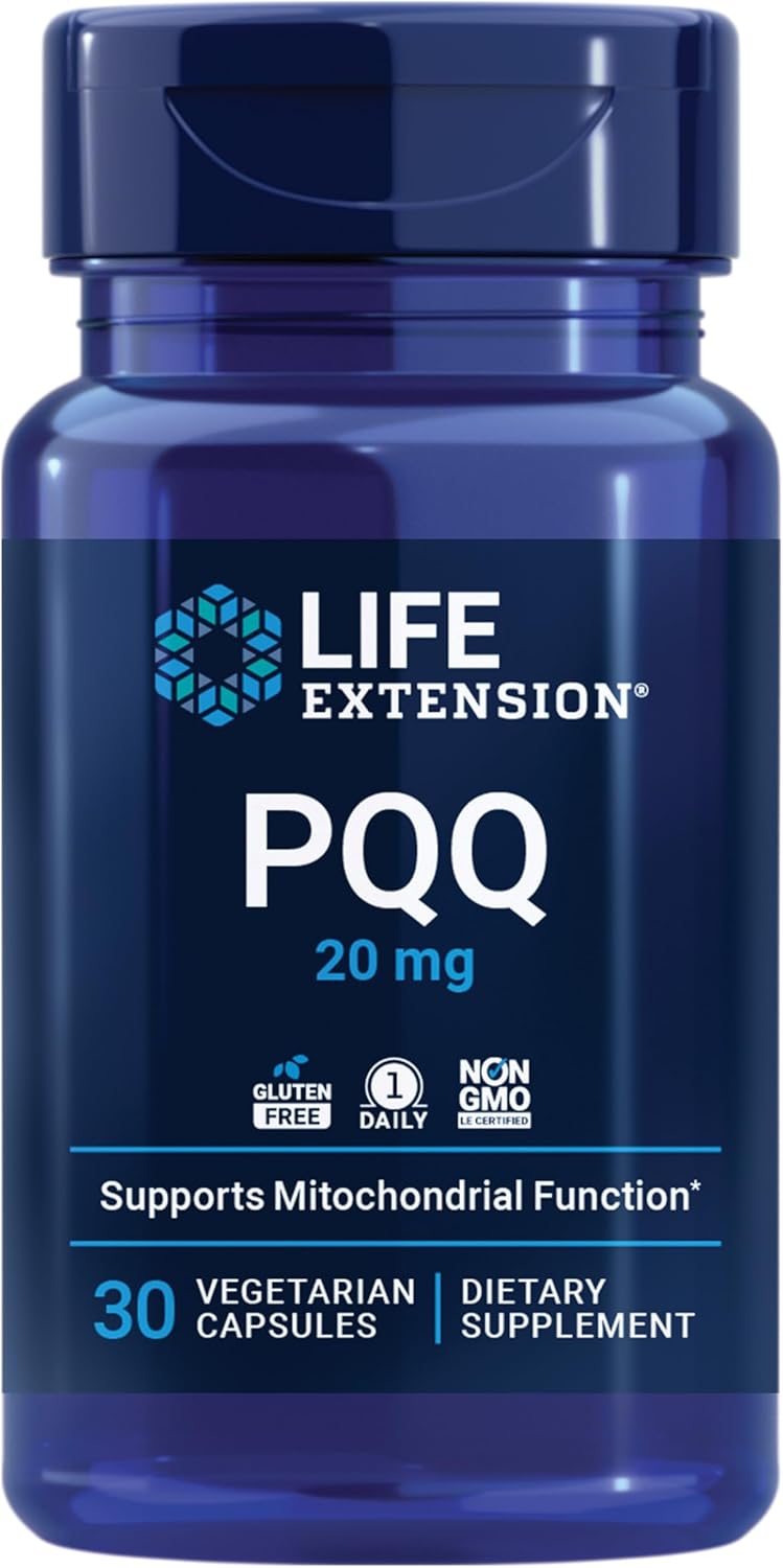 LIFE EXTENSION PQQ, PIRROLOQUINOLINA QUINONA, 20 MG, PROMUEVE EL CRECIMIENTO DE NUEVAS MITOCONDRIAS, SIN GLUTEN, SIN TRANSGÉNICOS - 1