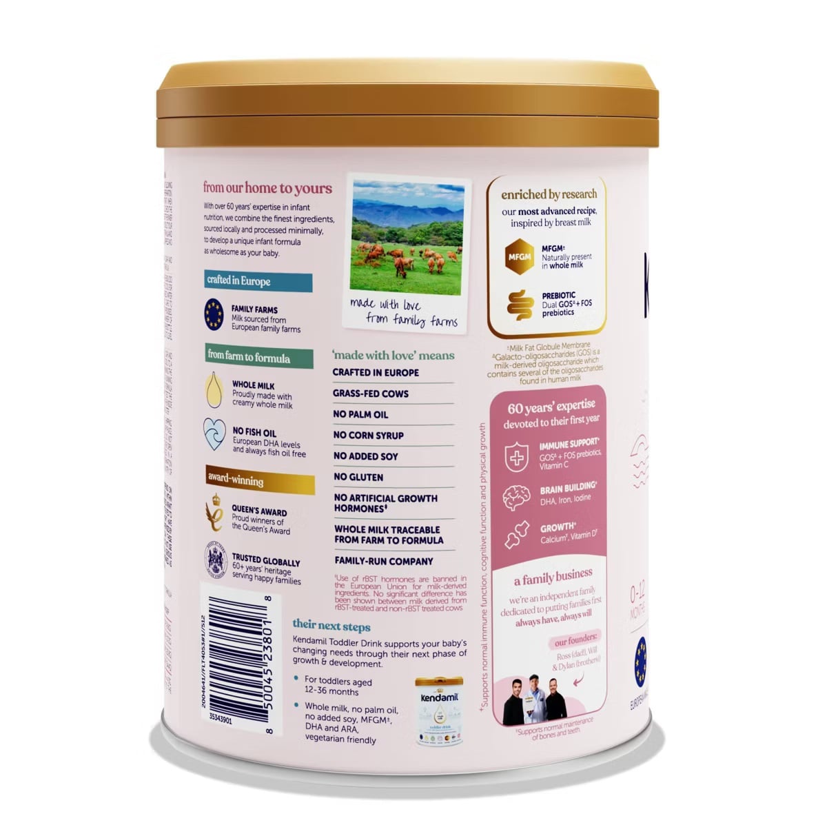 KENDAMIL INFANT FORMULA CON LECHE ENTERA, DHA, ARA, MFGM Y PREBIÓTICOS – 0 A 12 MESES – 800 G - 3