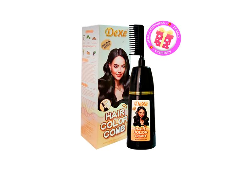 SHAMPOO TINTE NEGRO VERSIÓN PEINE - DEXE 200ML + REGALO - 1