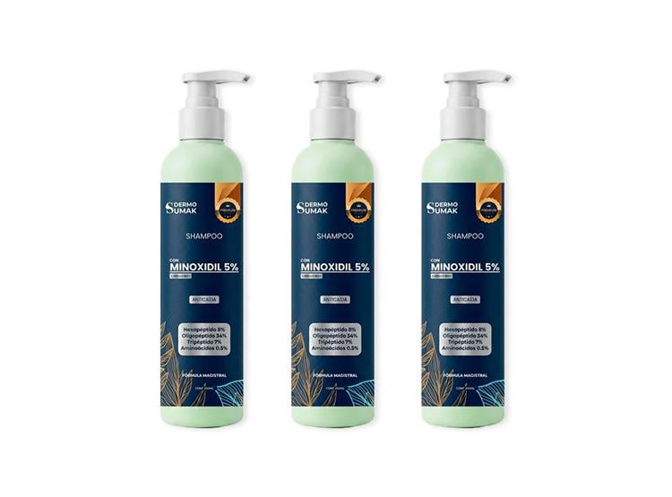 SHAMPO MINOXIDIL 5% PREMIUM CABELLO RISO 250ML DERMOSUMAK 3UND - 1