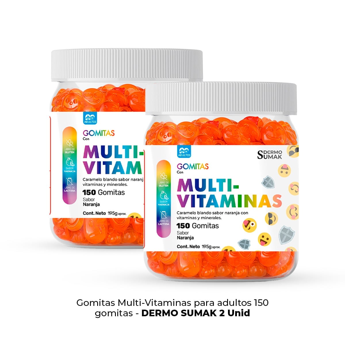 GOMITAS MULTIVITAMINAS PARA ADULTOS 150 GOMITAS - DERMO SUMAK X2 UNIDADES - 1