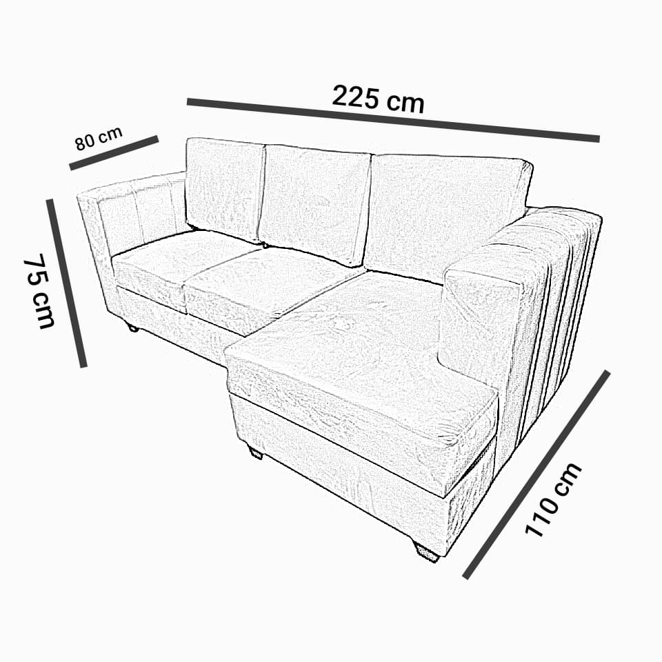 MUEBLE SECCIONAL L - HUESO MAS 5 COJINES DE REGALO - 3