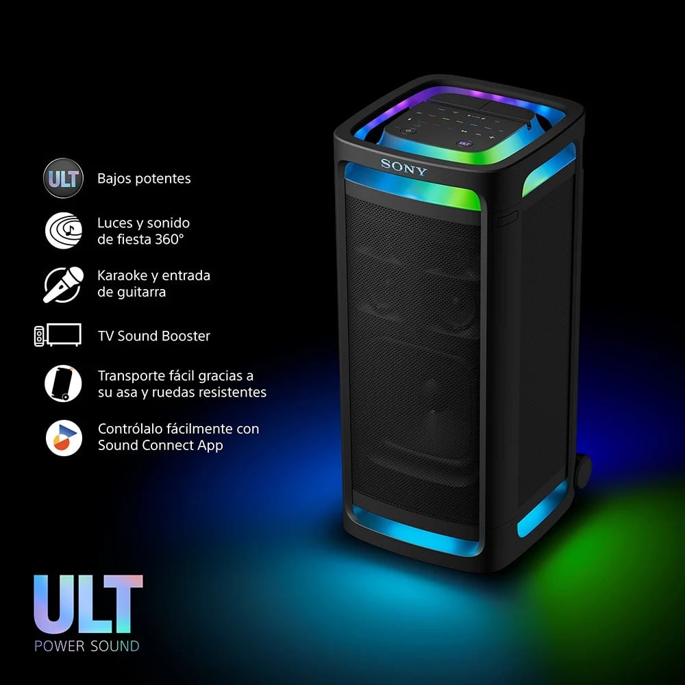 SONY PARLANTE BLUETOOTH SRS-ULT900AC PARA FIESTA ULT TOWER 9AC NEGRO - 2