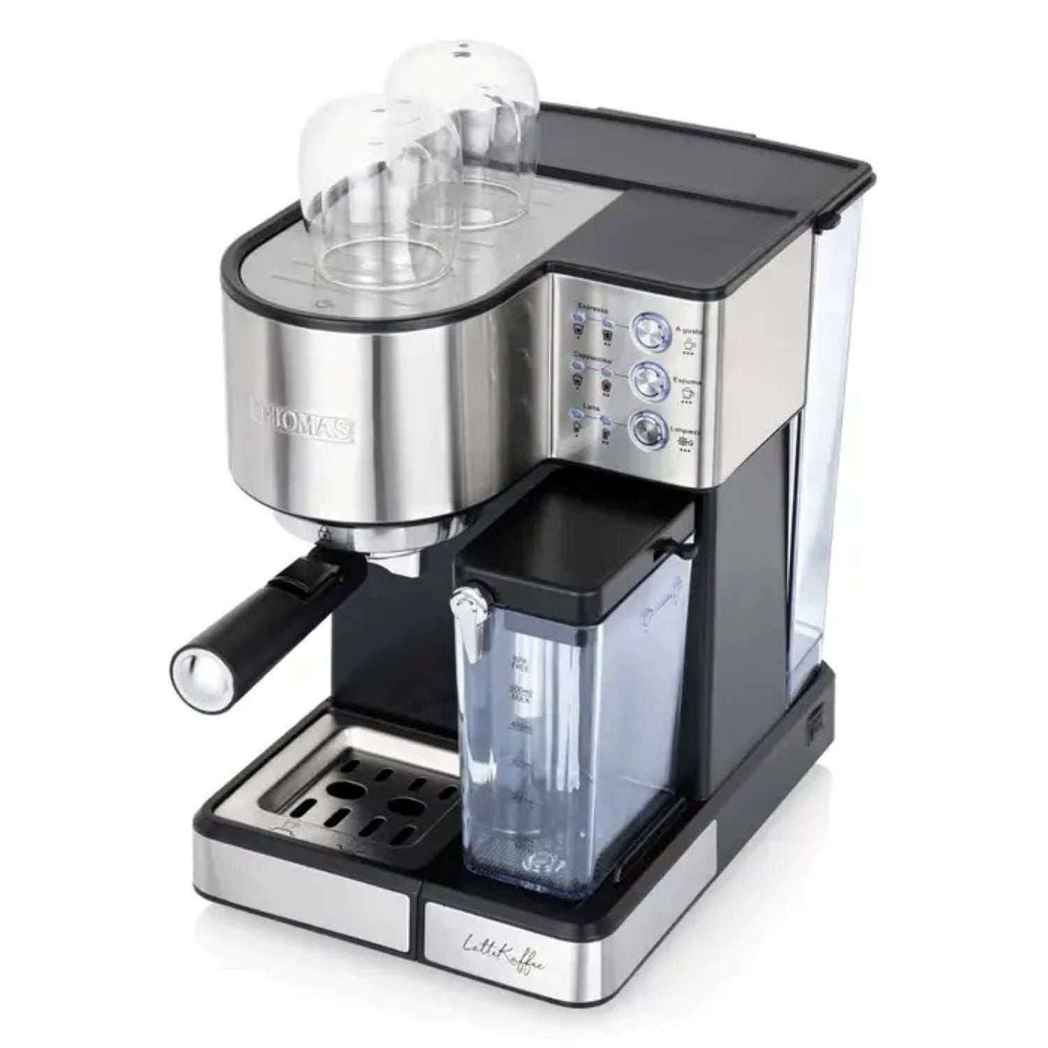 CAFETERA THOMAS ESPRESSO LATTEKAFFEE TH-160DELI PLATEADO NEGRO - 4