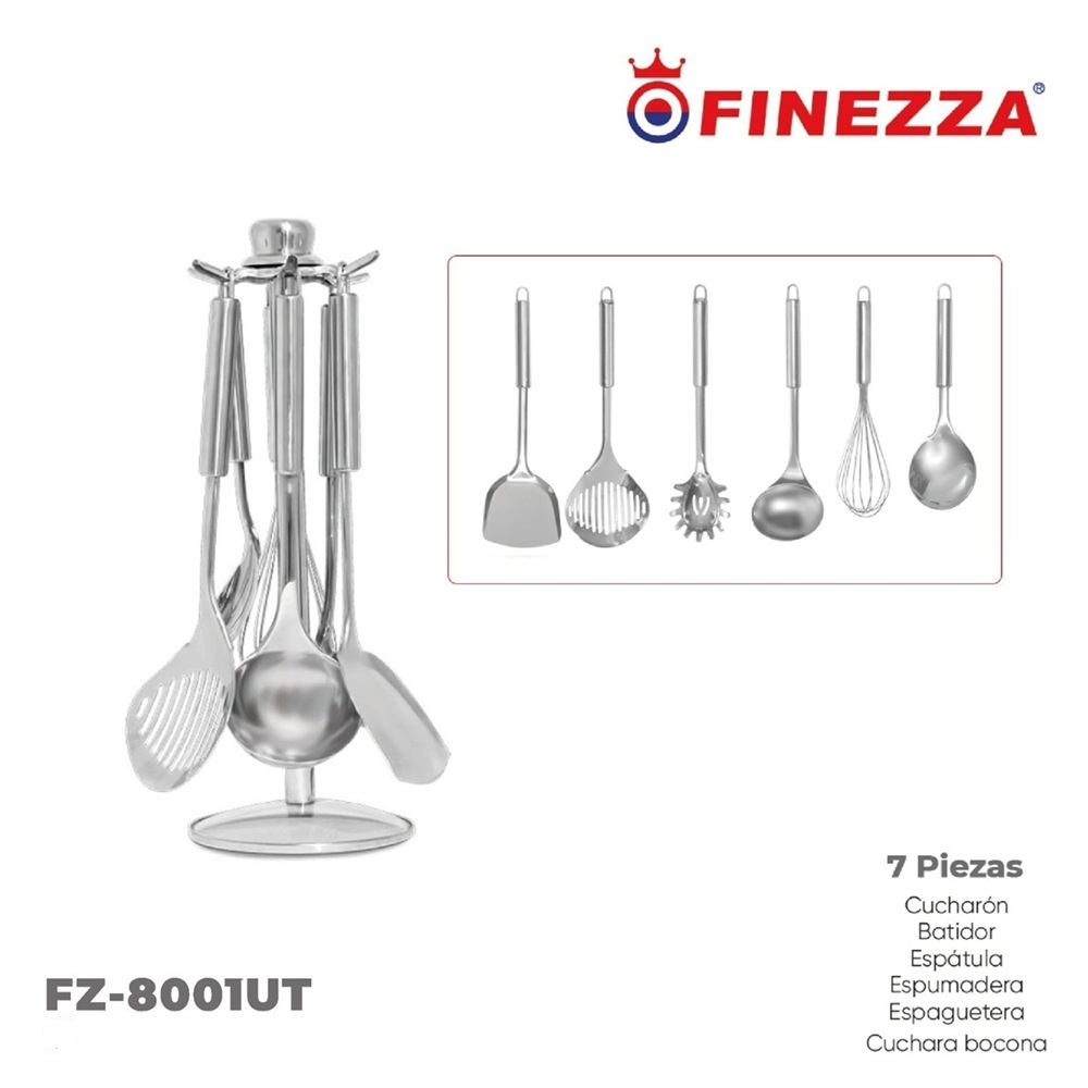 SET UTENSILIOS FINEZZA FZ-8001UT ACERO -7 PZAS - 2