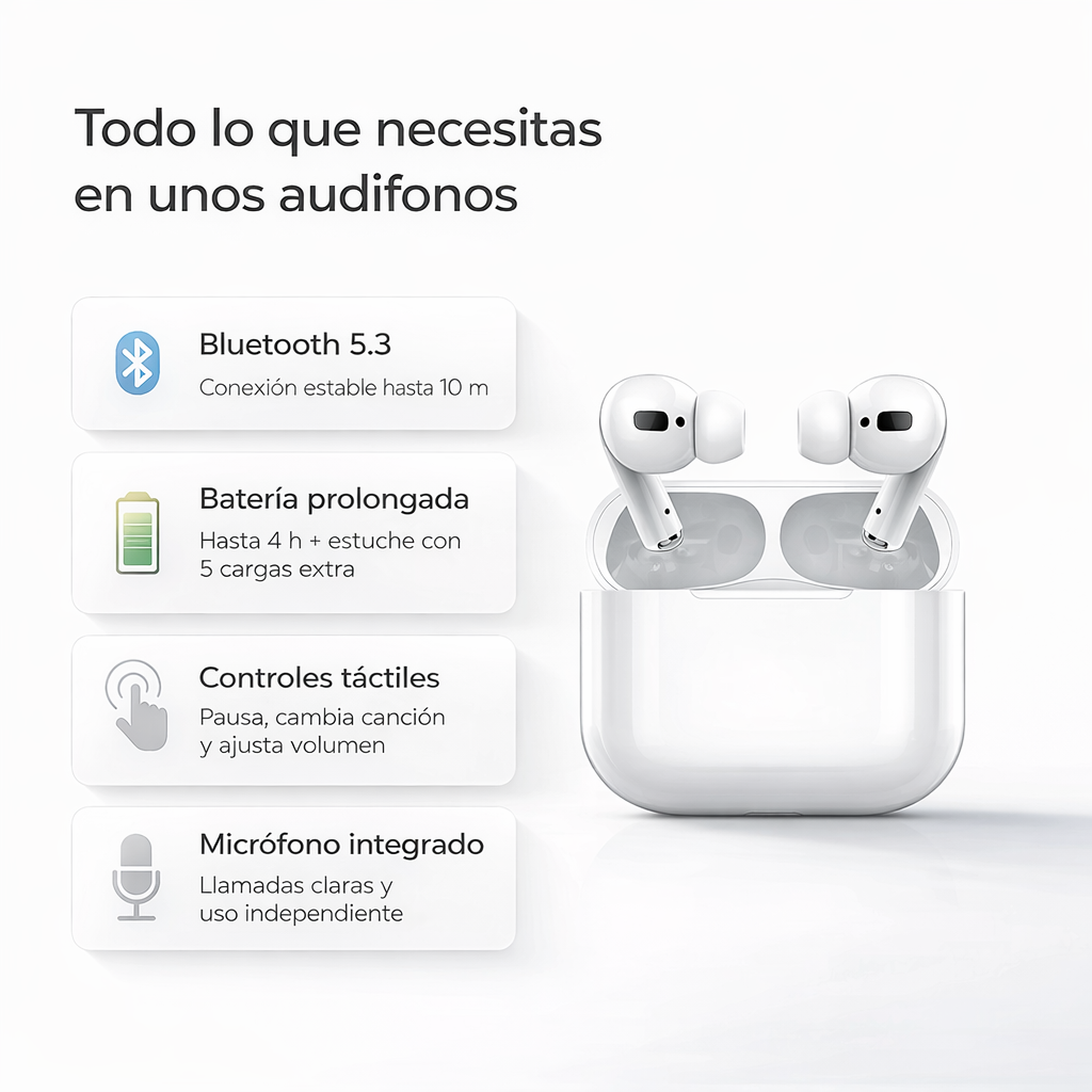 AUDÍFONOS INALAMBRICOS INPODS 13 BLANCO - 3