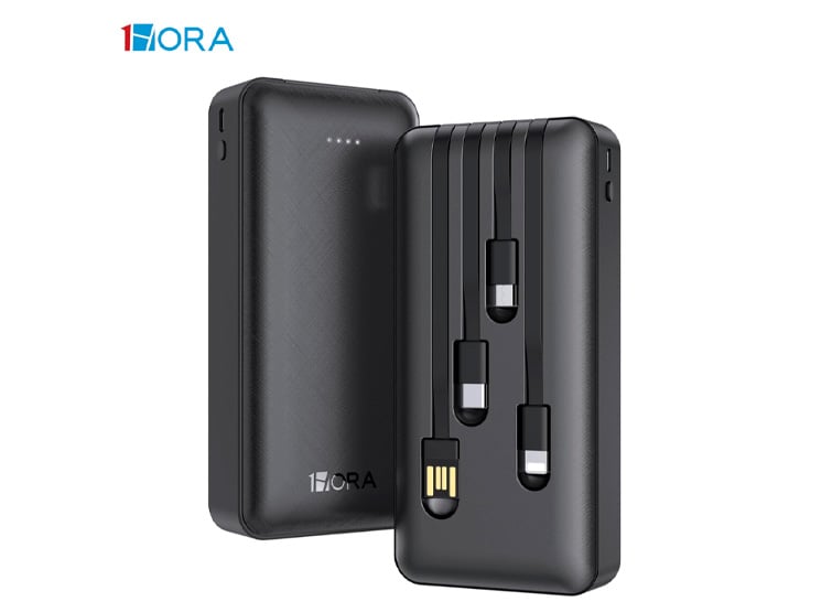 POWER BANK 20000MAH CARGA RAPIDA DE 10W CON 4 CABLES USB TIPO C 1HORA - 1