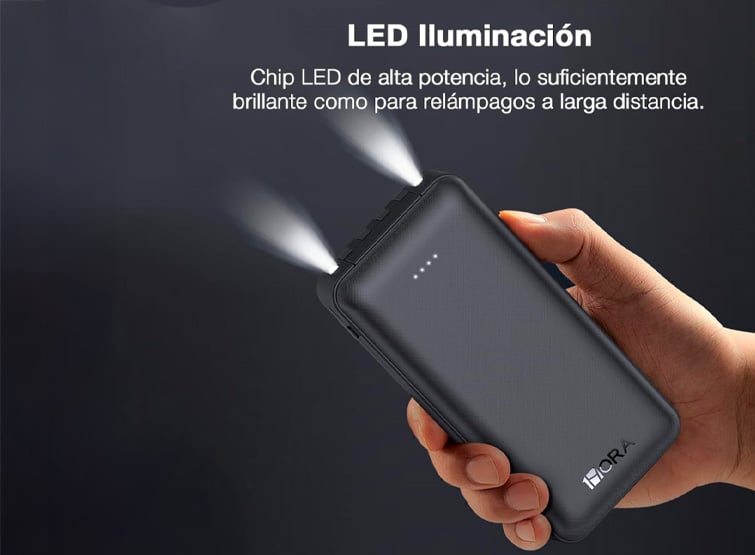 POWER BANK 20000MAH CARGA RAPIDA DE 10W CON 4 CABLES USB TIPO C 1HORA - 2