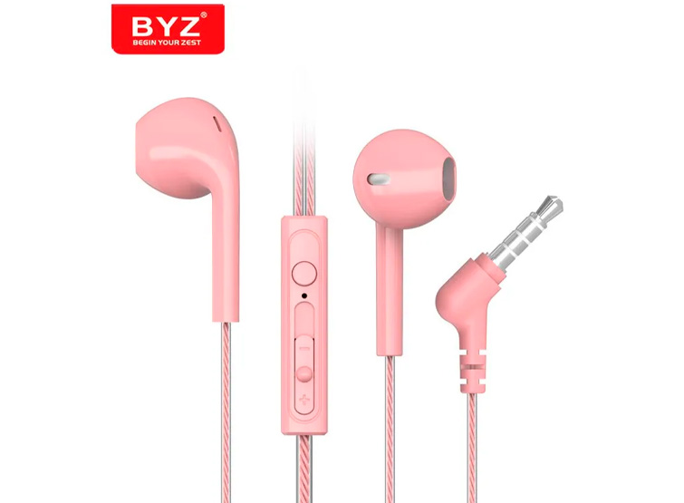 AUDÍFONOS BYZ SE386A CON MICRÓFONO ROSADO - 1