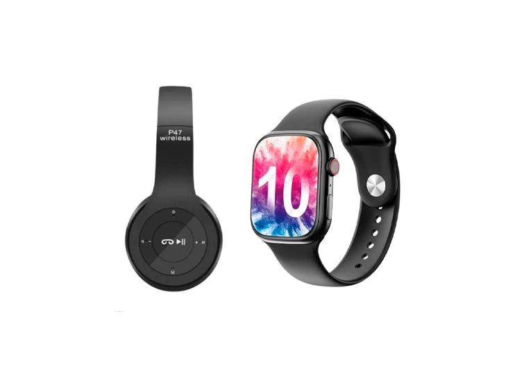AUDIFONOS P47 MÁS NEGRO SMARTWATCH I10 PRO MAX NEGRO - 1