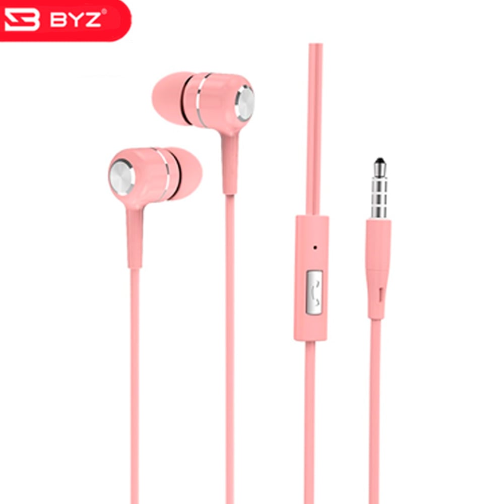 AUDÍFONOS BYZ SE519A CON MICRÓFONO ROSADO - 1