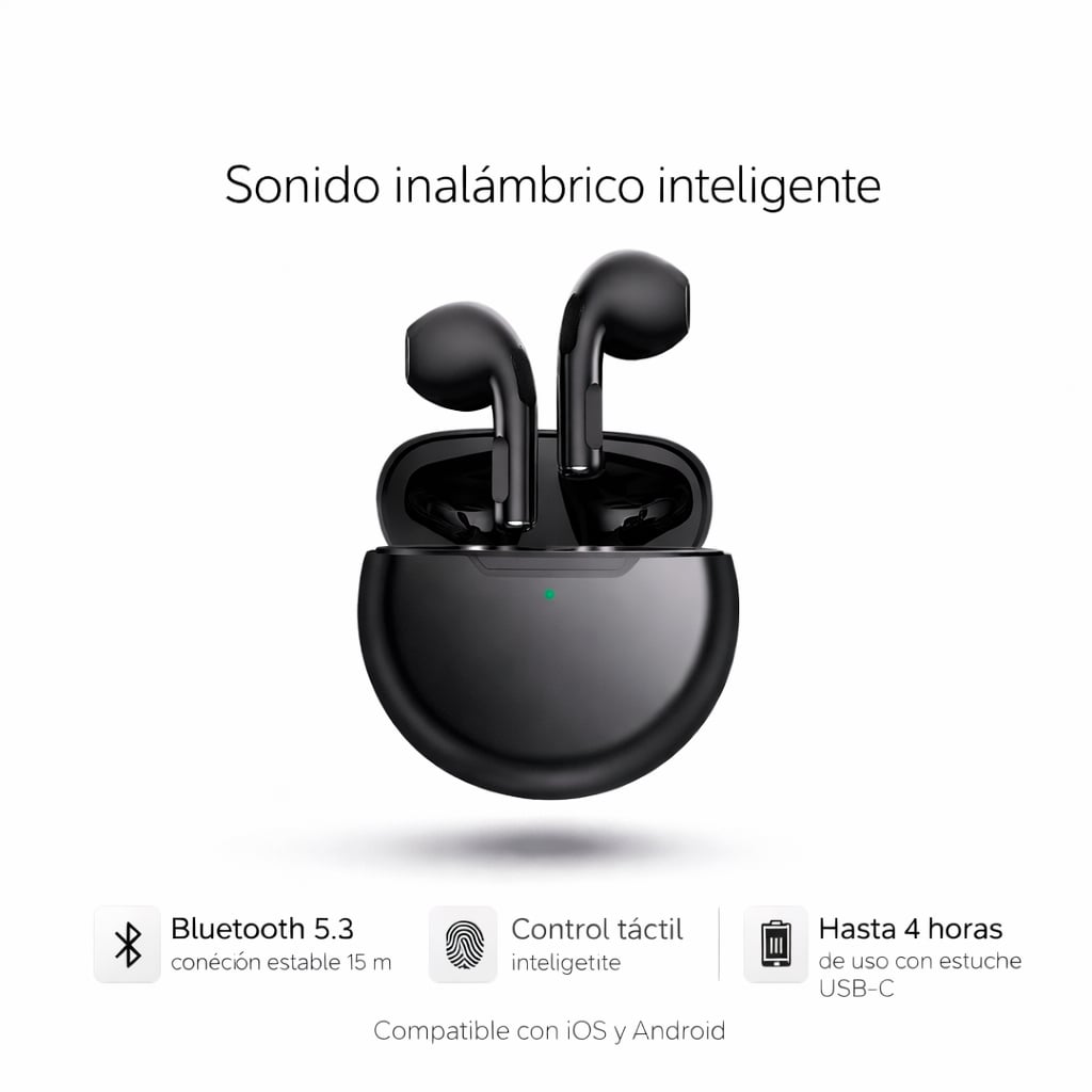 AUDÍFONOS PRO 8 PLUS BLUETOOTH NEGRO - 3