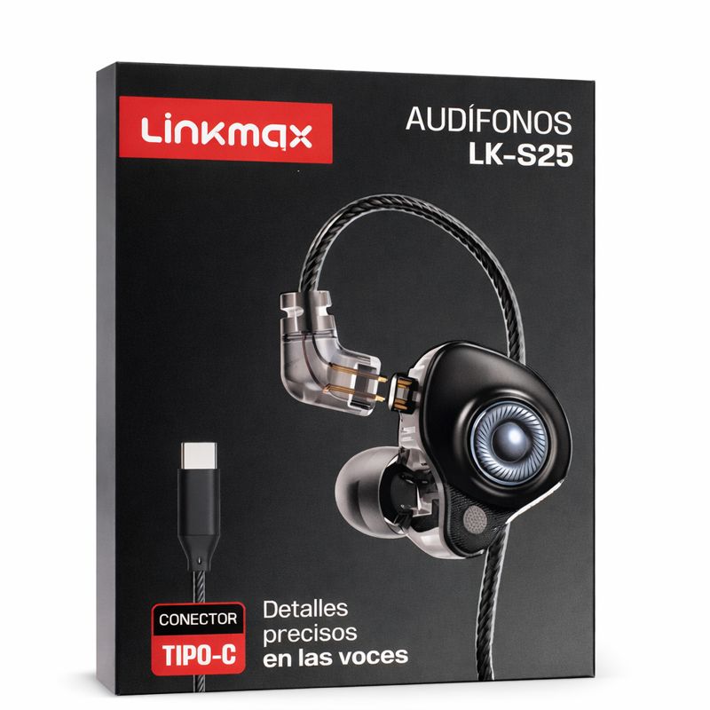 AUDÍFONOS LK - S25 CON MICRÓFONO NEGRO - 2