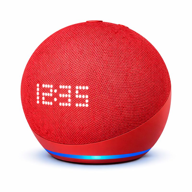 PARLANTE INTELIGENTE ALAXE BLUETOOTH CON COMANDO DE VOZ ROJO PANTALLA - 1