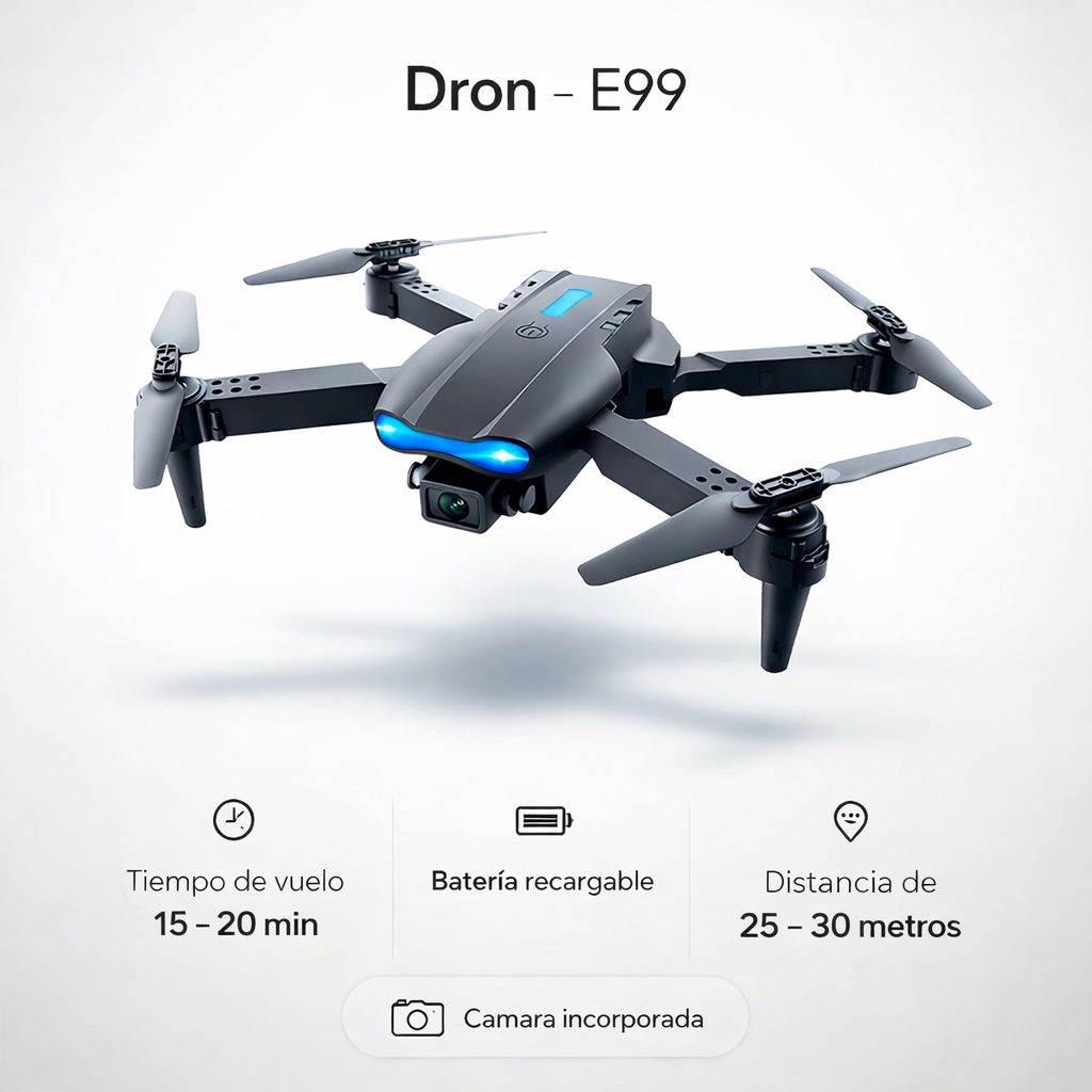 MINI DRON E99 PRO CON DOBLE CÁMARA 4K ESTABILIZADOR VUELO - 3