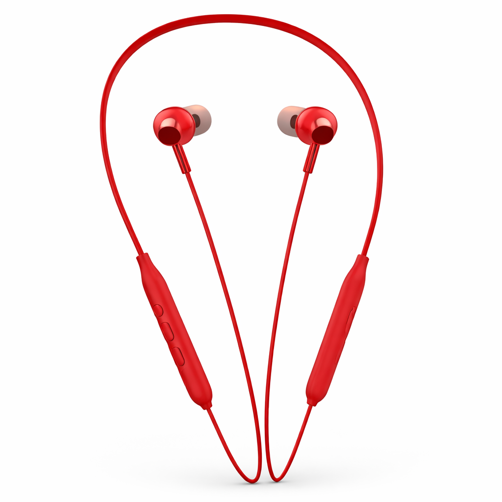 AUDÍFONOS BLUETOOTH B10 BYZ CON SUJETADOR ROJO - 1