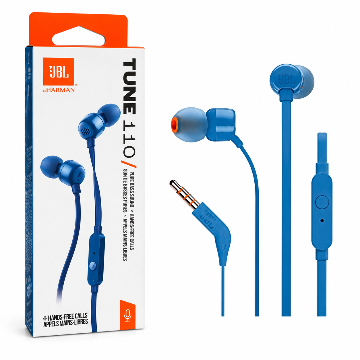AUDIFONO JBL TUNE 110 MICROFONO CONECTOR 3.5MM AZUL - 1