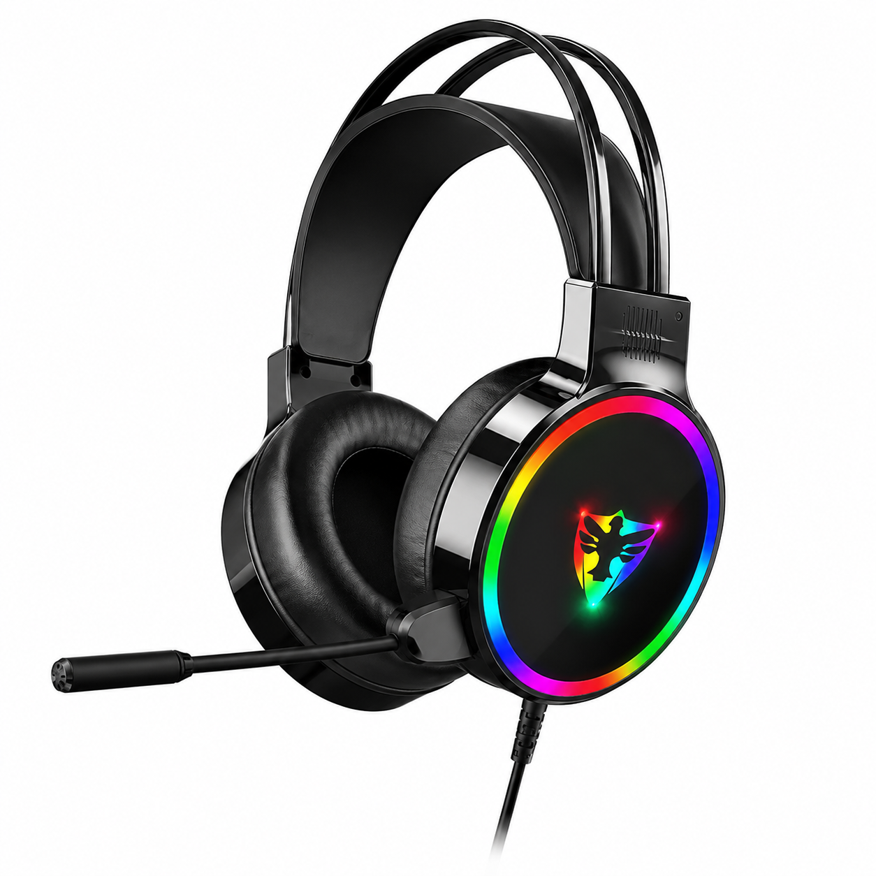 AUDÍFONOS GAMER RGB CON MICRÓFONO USB PARA PC LAPTOP NEGRO - 1