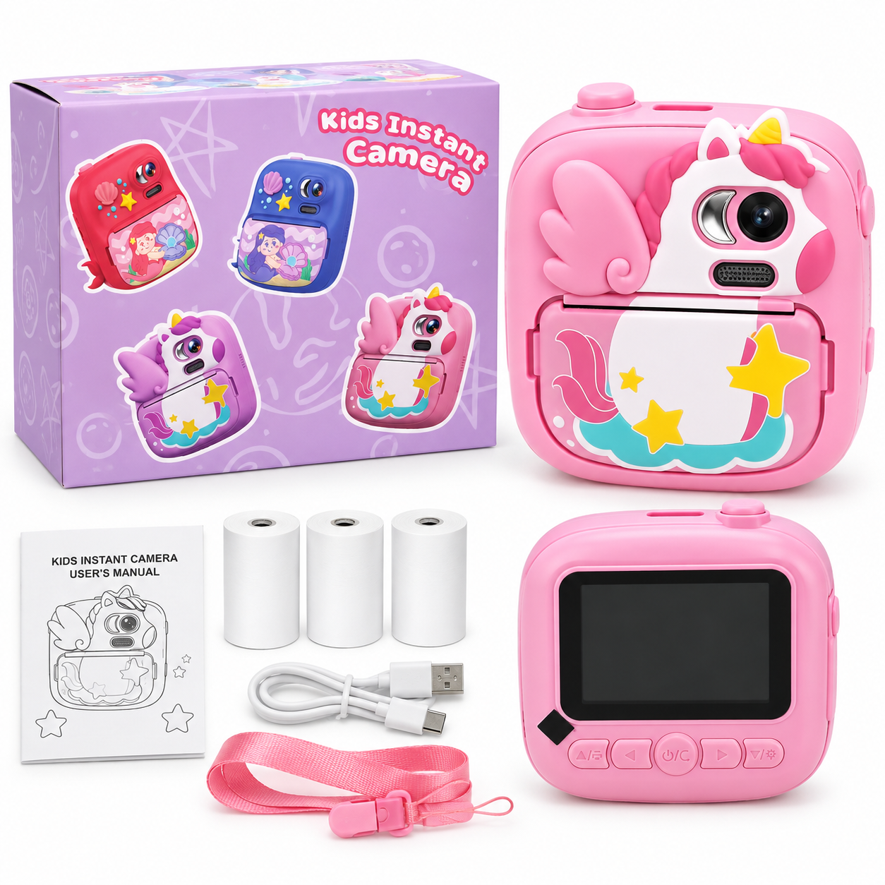 CAMARA IMPRESORA TÉRMICA PORTATIL UNICORNIO ROSADO - 2