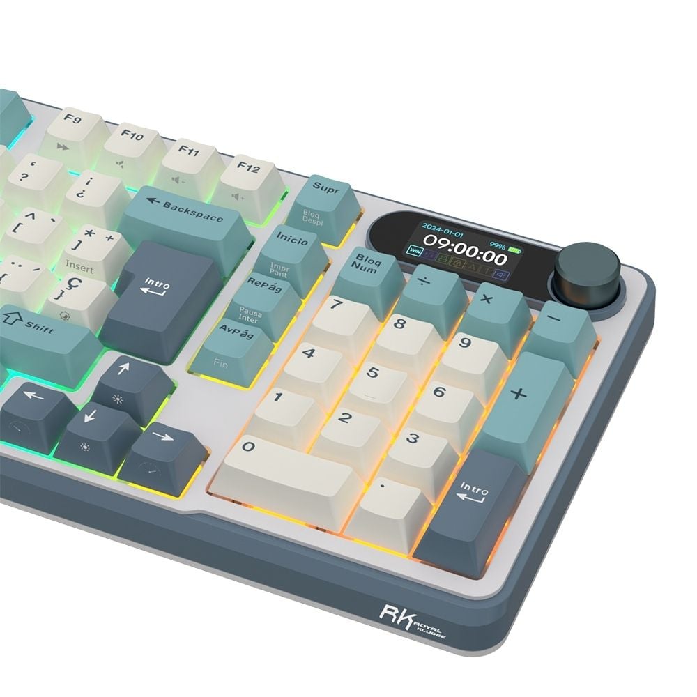 TECLADO ROYAL KLUDGE RK-S98 INALAMBRICO LIGTH CLOUD - 4