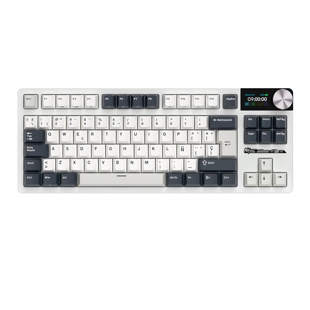 TECLADO ROYAL KLUDGE RK-S85 TKL INALAMBRICO WHITE NIGHT - 1