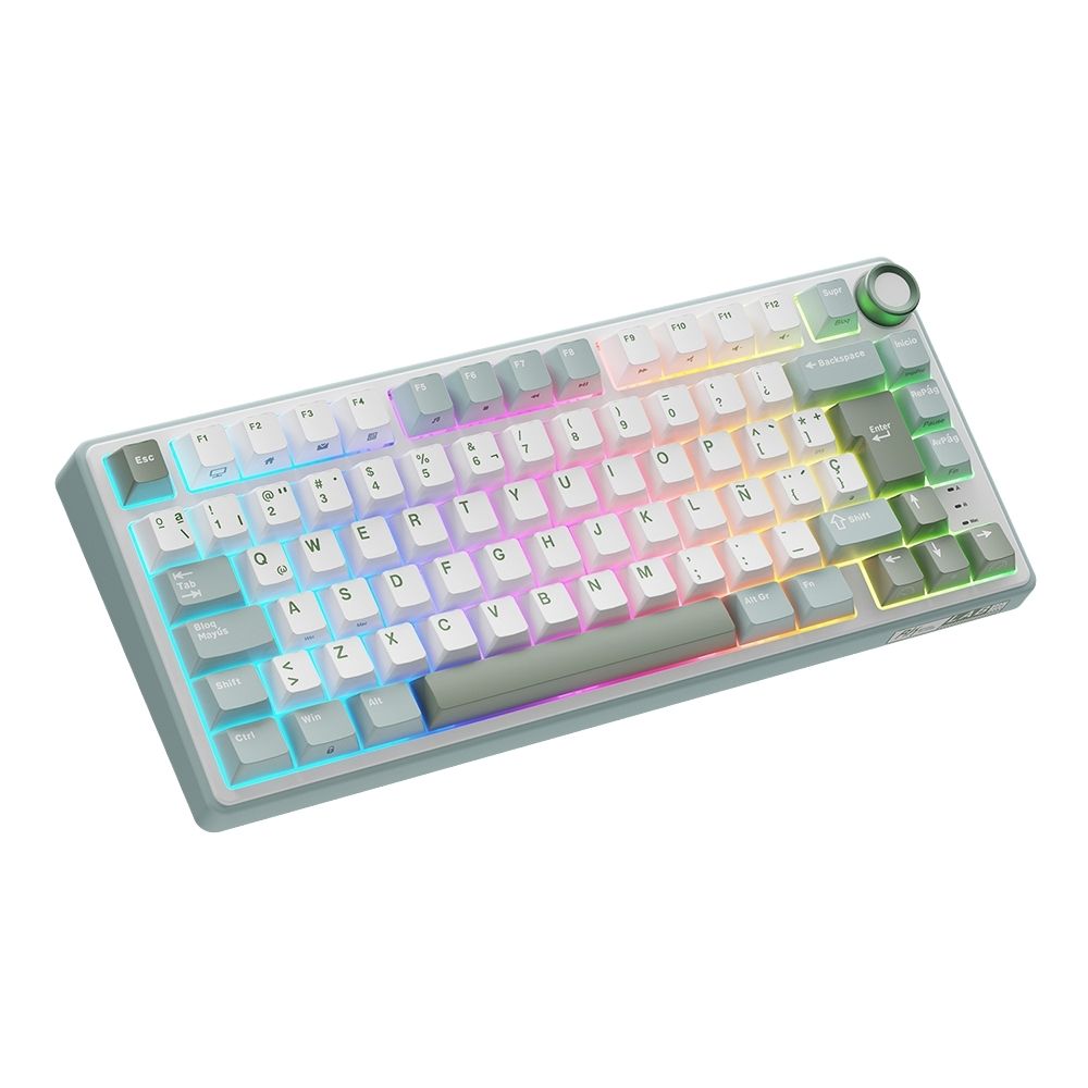 TECLADO ROYAL KLUDGE RK-R75 CABLEADO SKY CYAN - 2