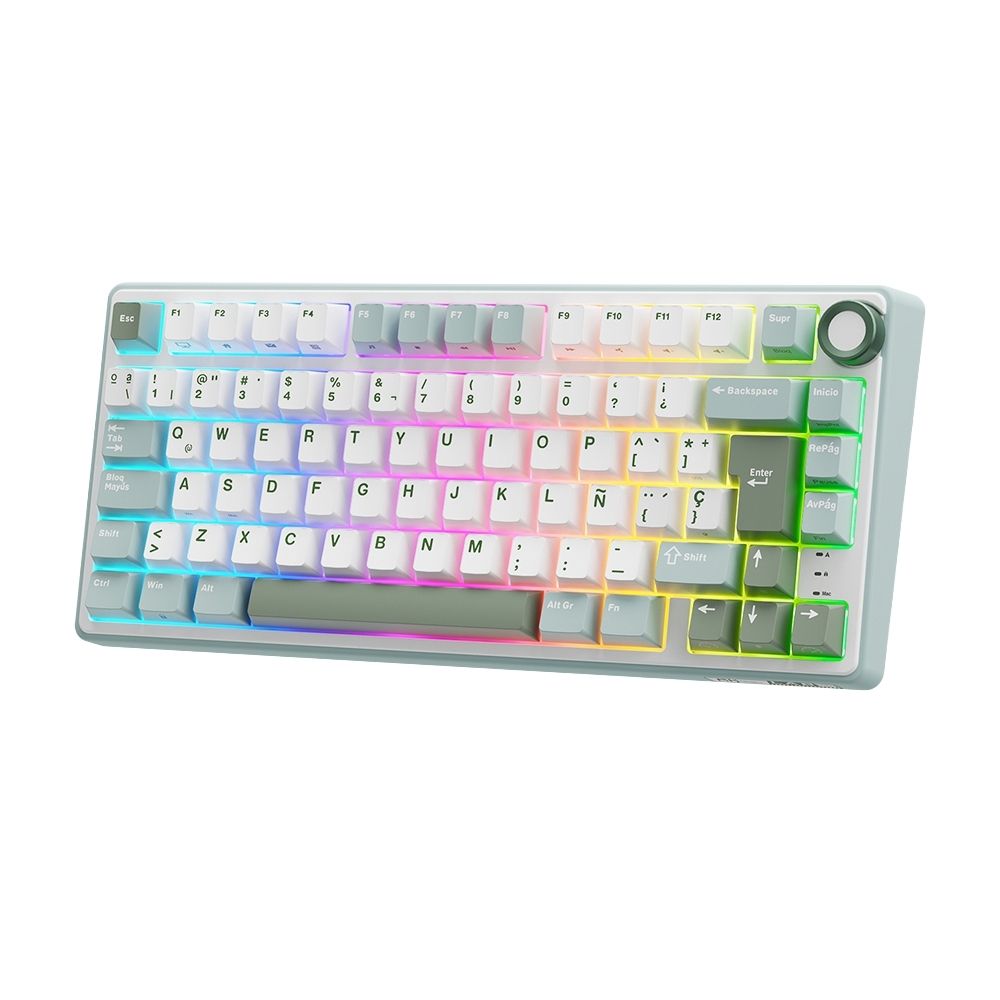 TECLADO ROYAL KLUDGE RK-R75 CABLEADO SKY CYAN - 3