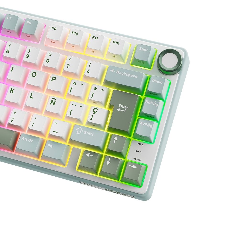 TECLADO ROYAL KLUDGE RK-R75 CABLEADO SKY CYAN - 4