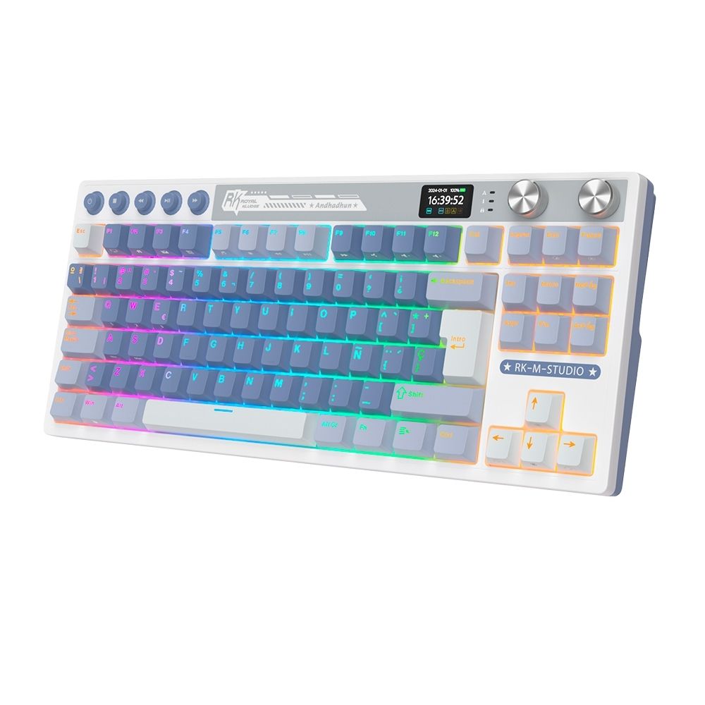 TECLADO ROYAL KLUDGE RK-M87 OCEAN BLUE-CREAMY SWITCH - 3