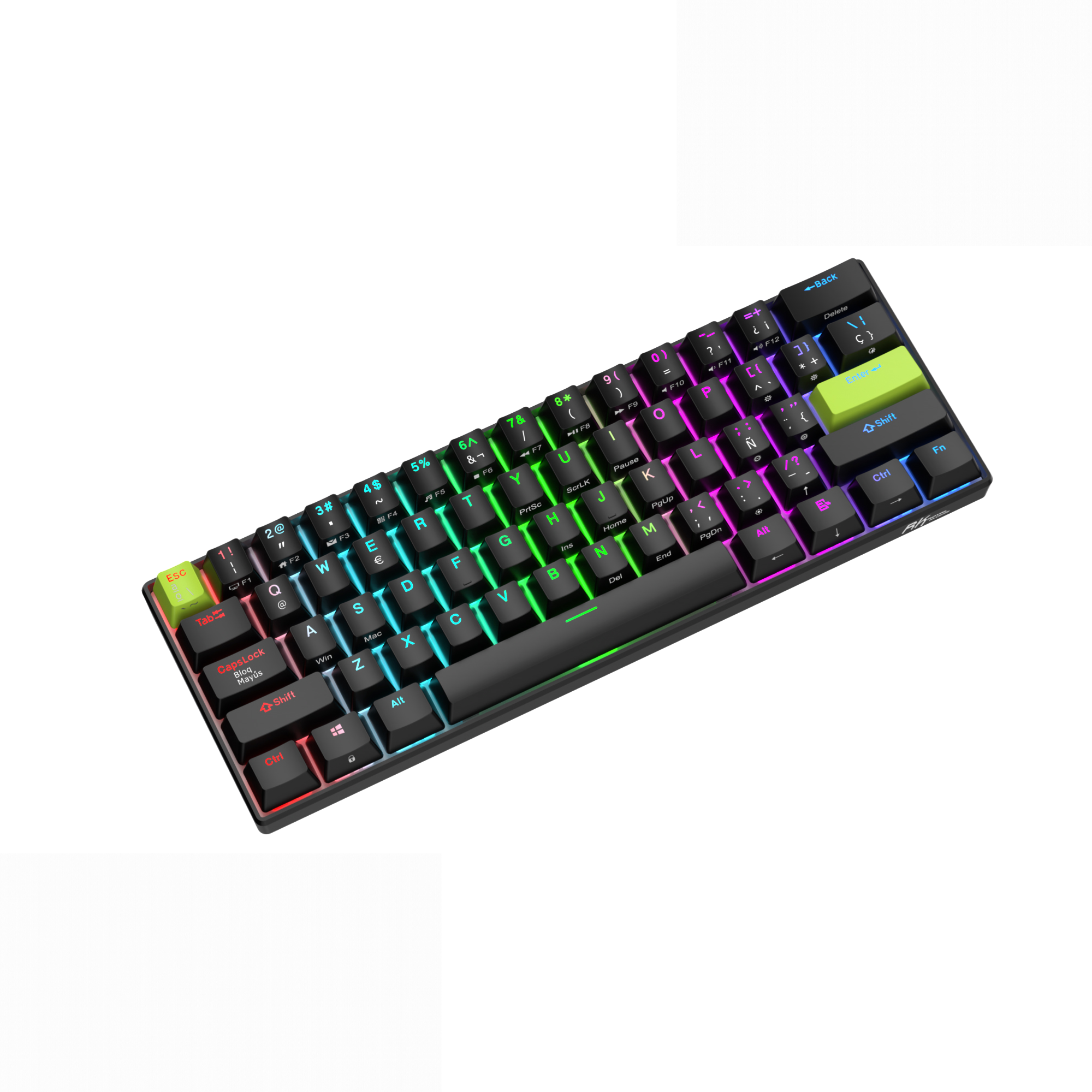 TECLADO MECANICO RK-C61 BLACK GREEN - 1