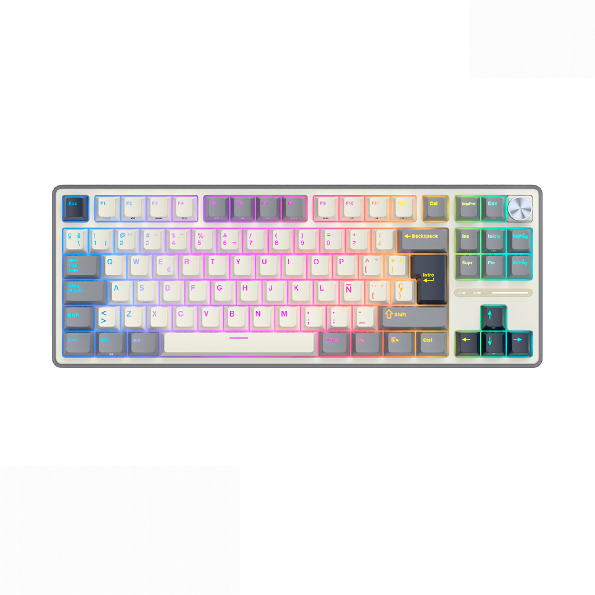TECLADO MECANICO RK-R87 HALF GREY - 1