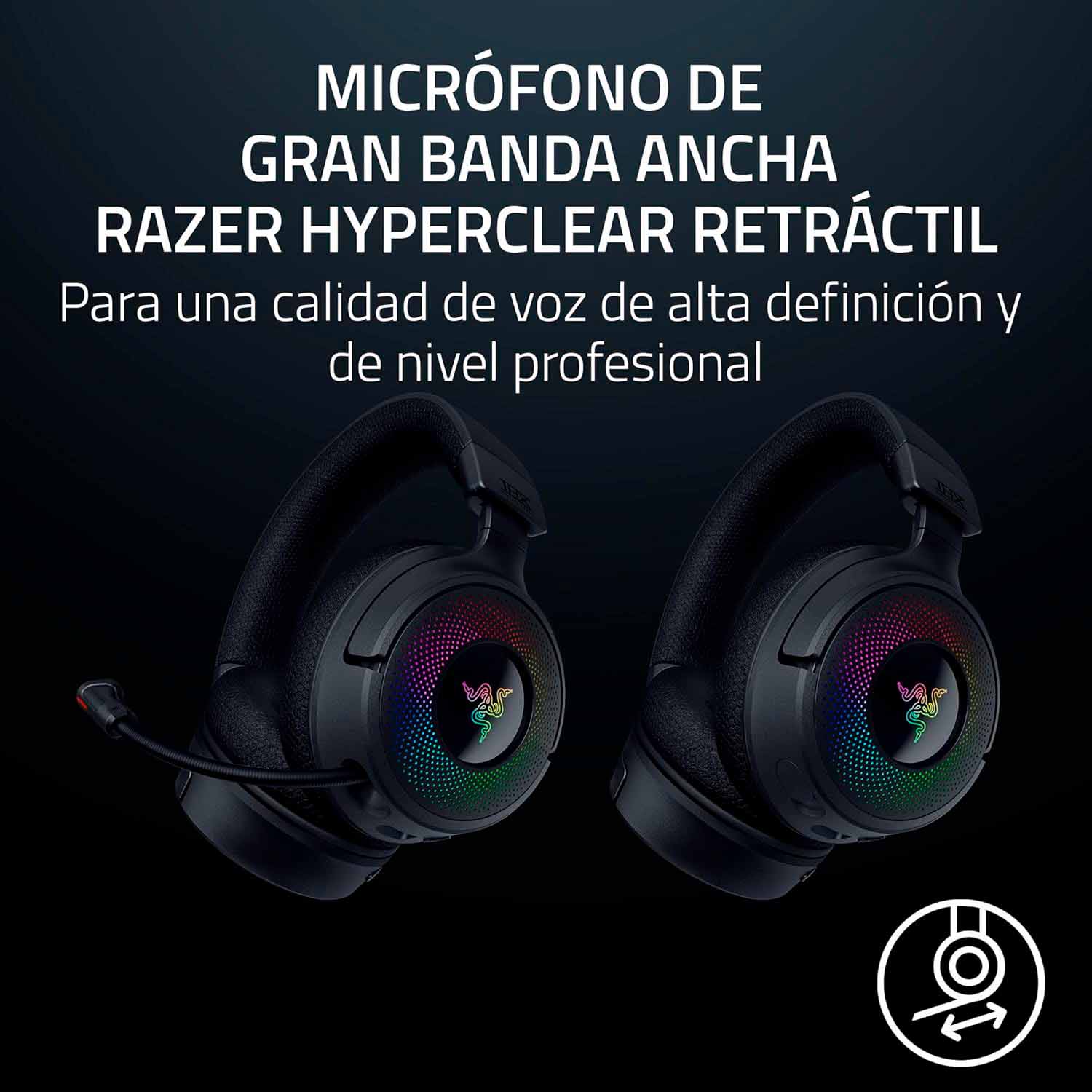 AURICULAR RAZER KRAKEN V4 70H WIRELESS / BT /CABLE / THX / RGB CHROMA - 3