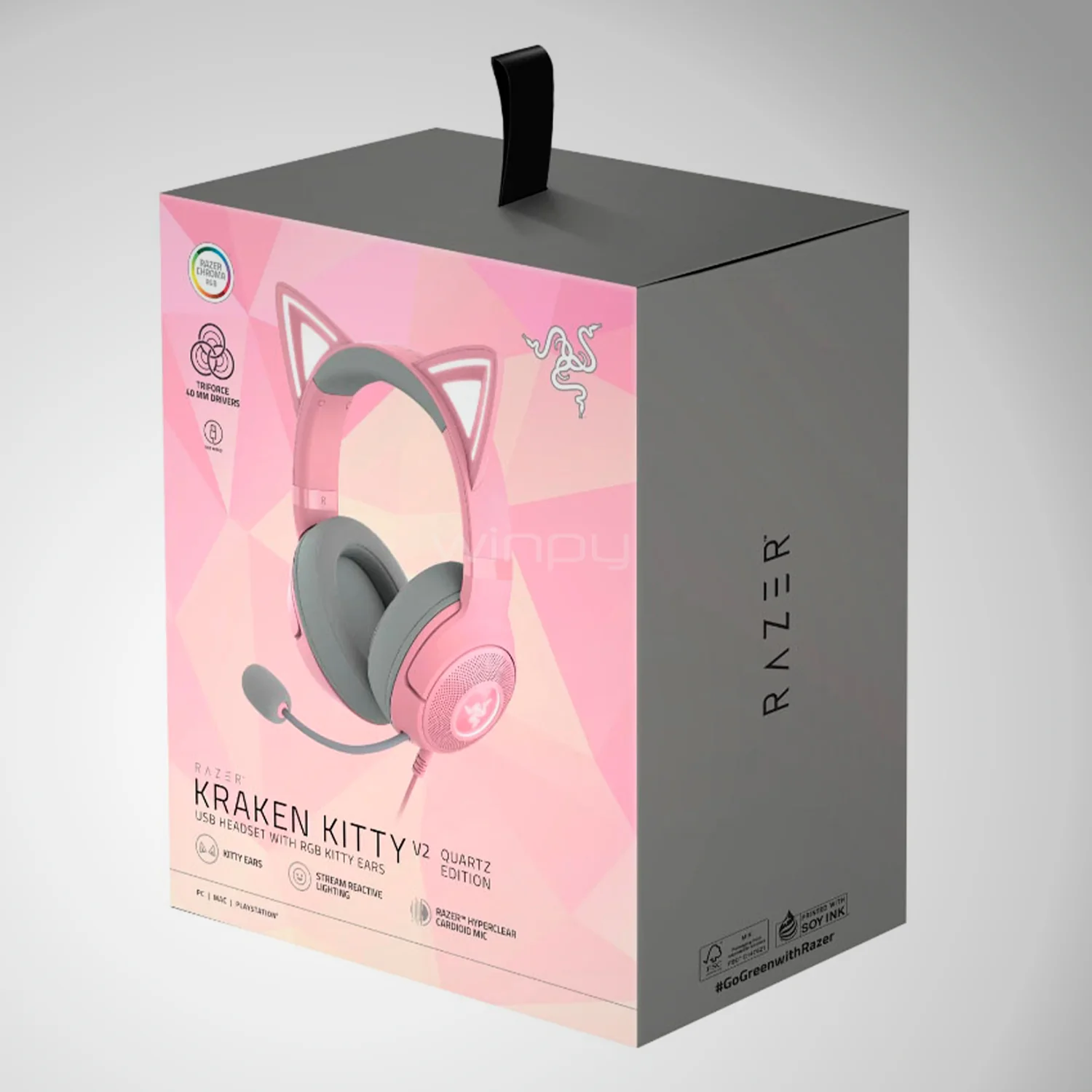 AURICULARES RAZER KRAKEN KITTY V2 PRO ROSADO - 1