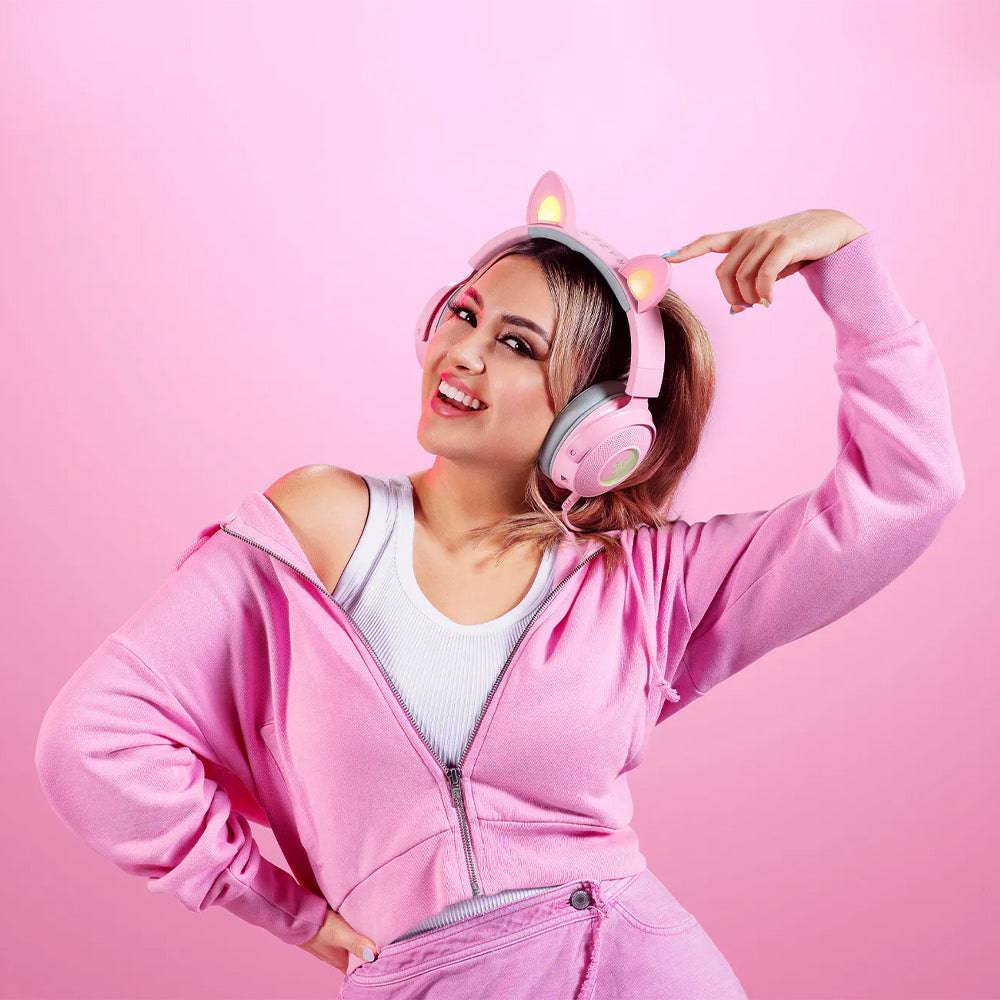 AURICULARES RAZER KRAKEN KITTY V2 PRO ROSADO - 3