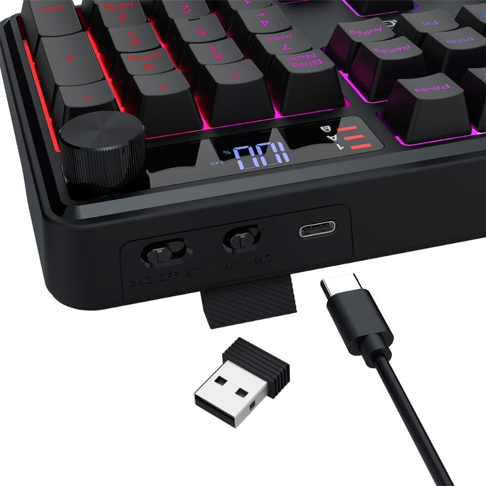 TECLADO REDRAGON VOLCANO K526 PRO INALAMBRICO ESPAÑOL NEGRO - 6