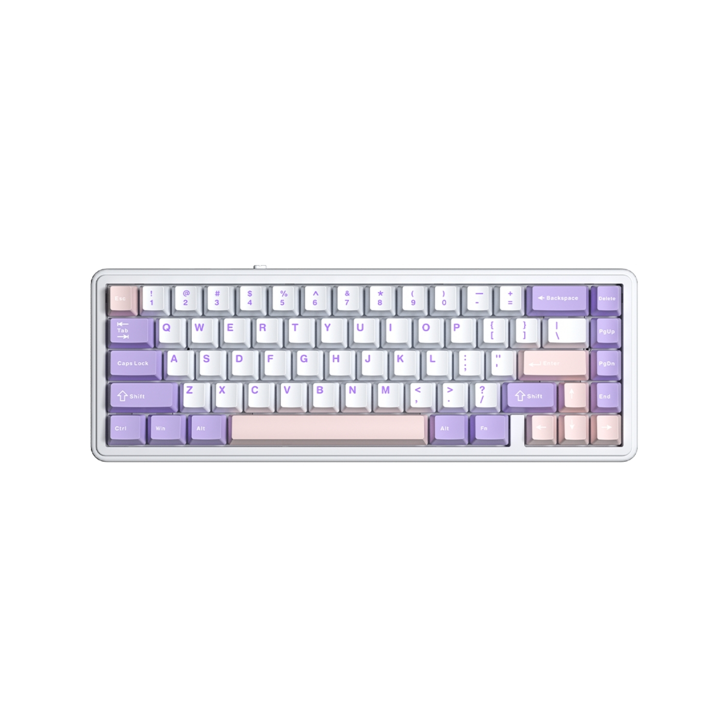 TECLADO AULA F65 INALAMBRICO WHITE/PURPLE/PINK - 1