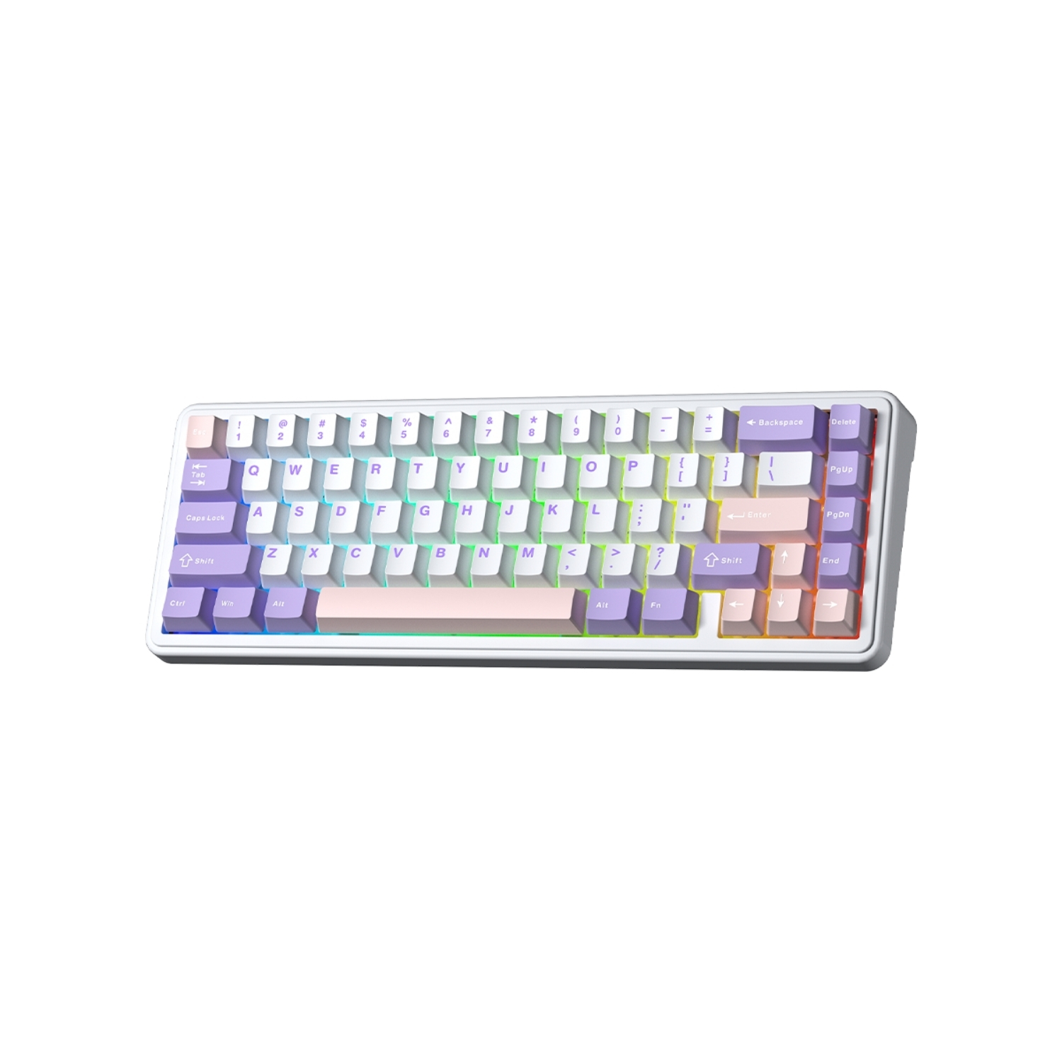 TECLADO AULA F65 INALAMBRICO WHITE/PURPLE/PINK - 2