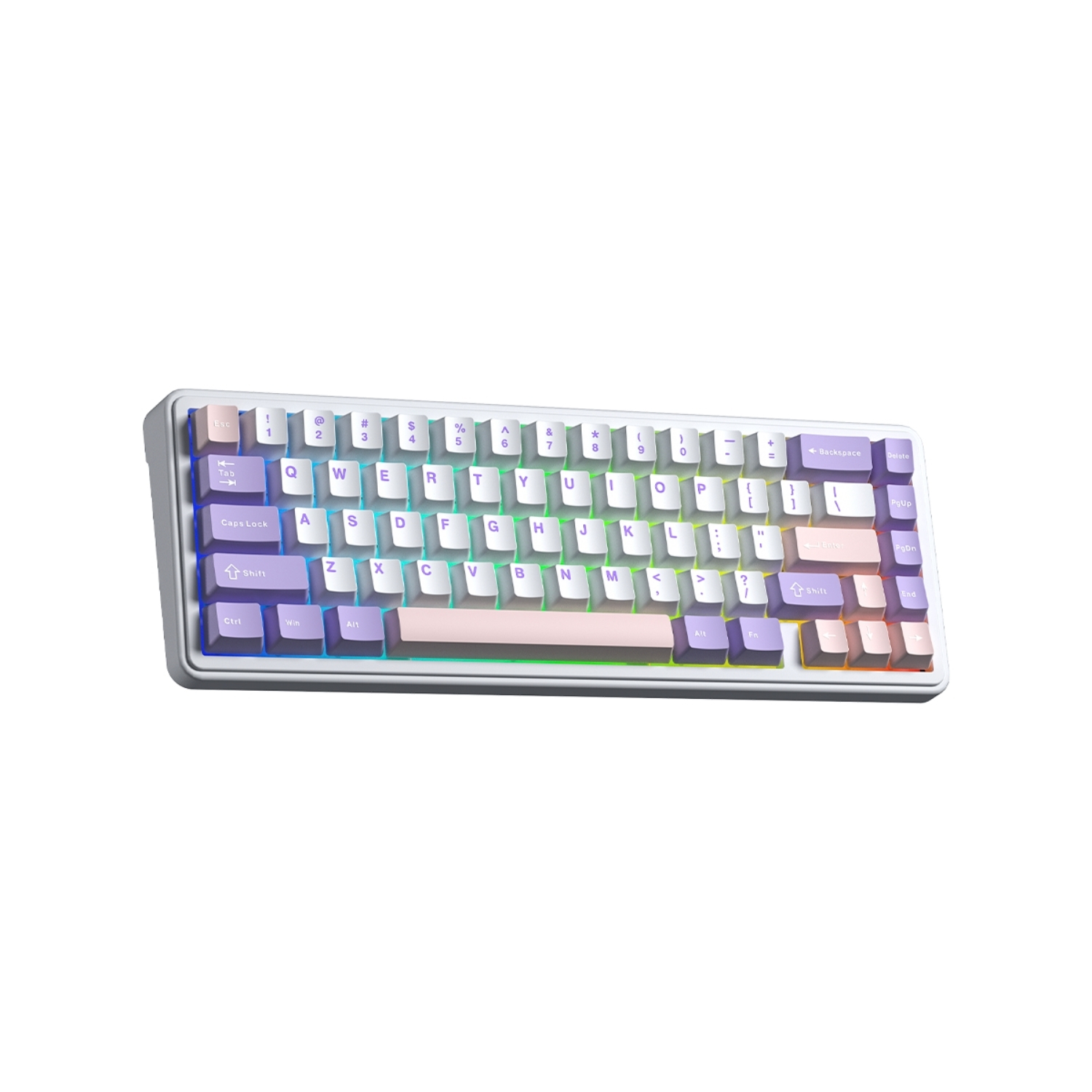 TECLADO AULA F65 INALAMBRICO WHITE/PURPLE/PINK - 3