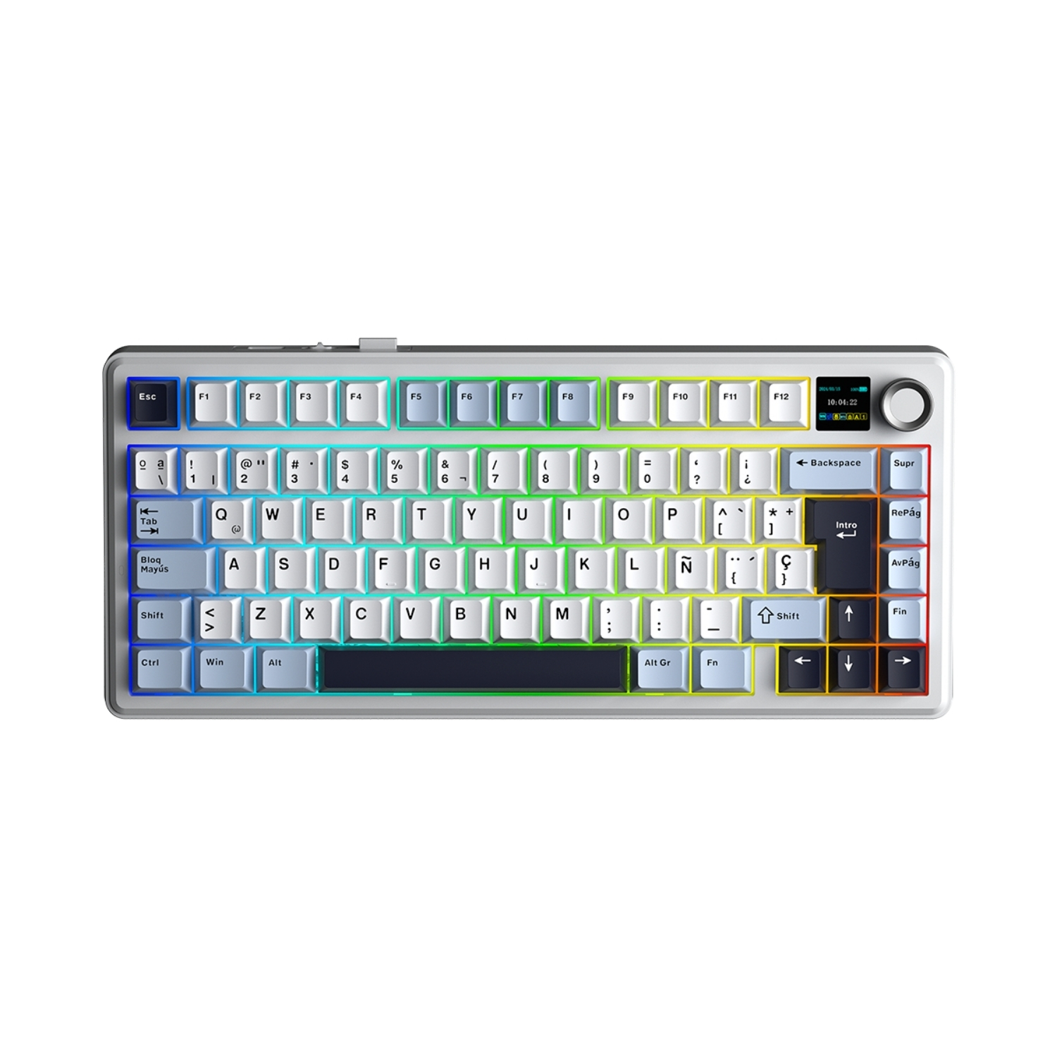 TECLADO AULA F75MAX INALÁMBRICO ESPAÑOL BLUE/WHITE/DARK PURPLE - REAPER SWITCH - 1
