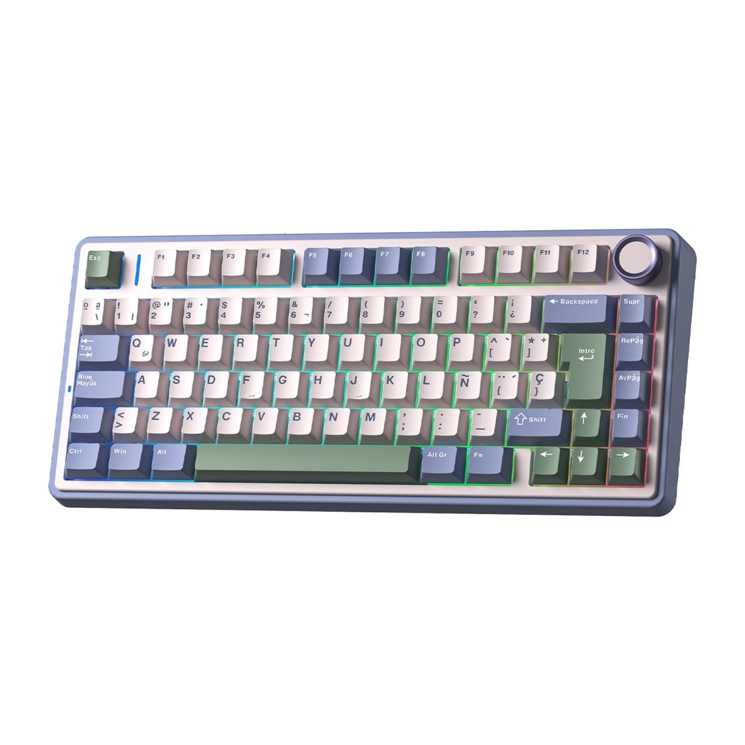 TECLADO AULA F75 RGB INALAMBRICO ESPAÑOL PURPLE/BEIGE/GREEN PASTEL - 2