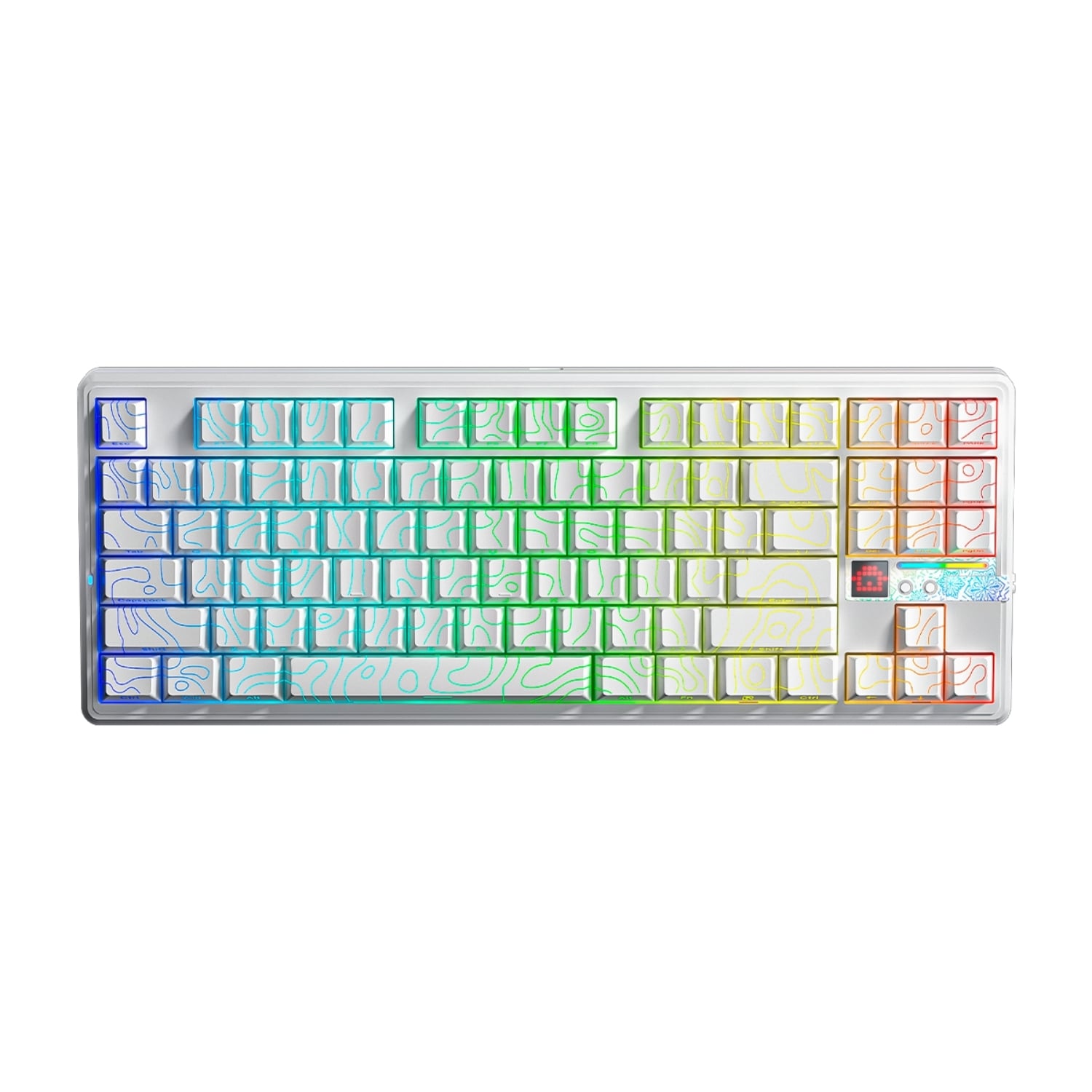 TECLADO AULA F87 PRO V2 INALAMBRICO BLANCO CONTOUR-STAR VECTOR - 1