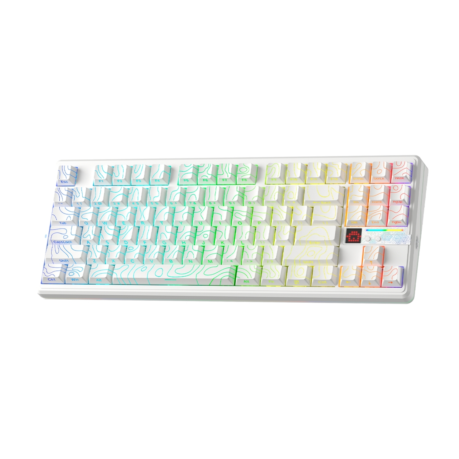 TECLADO AULA F87 PRO V2 INALAMBRICO BLANCO CONTOUR-STAR VECTOR - 2