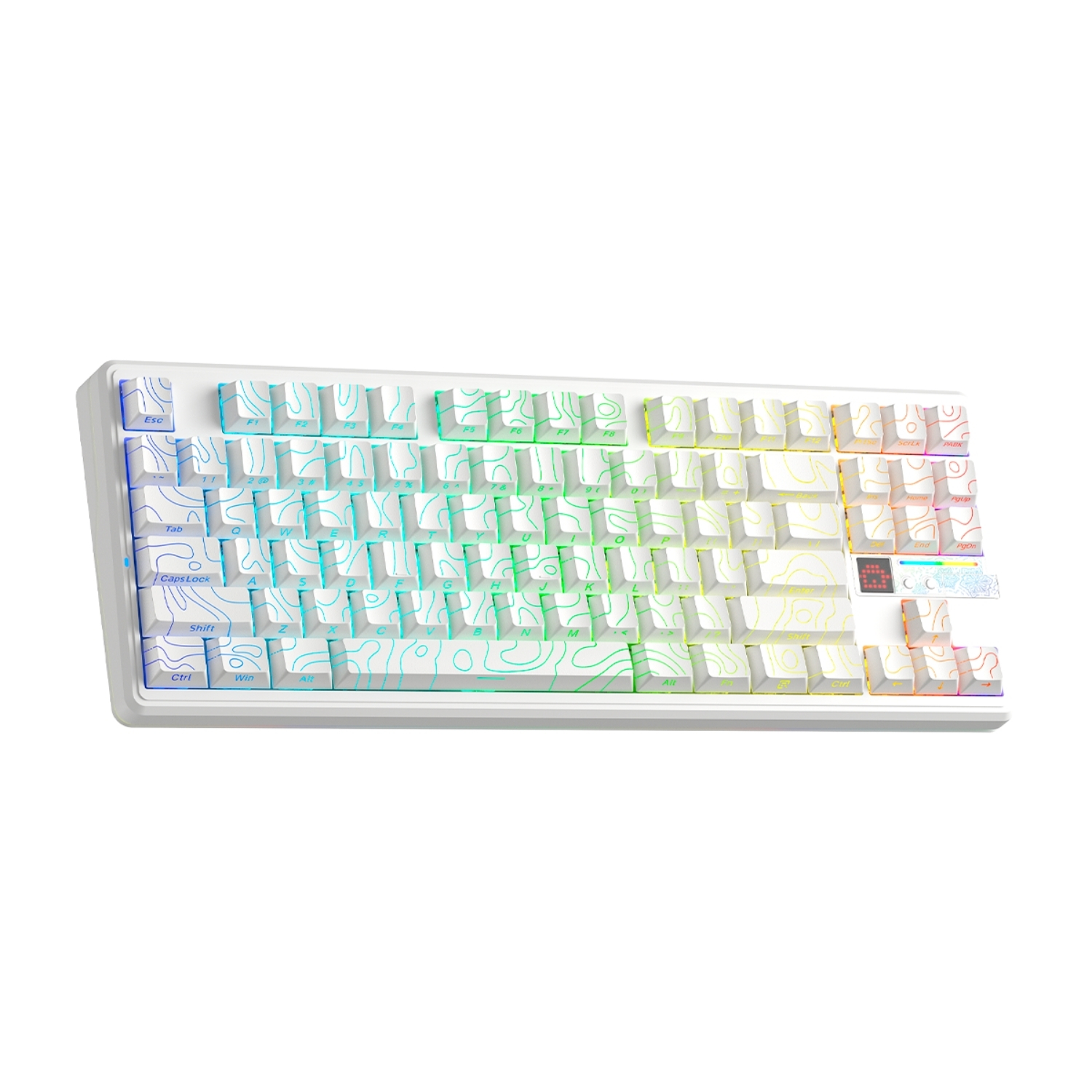 TECLADO AULA F87 PRO V2 INALAMBRICO BLANCO CONTOUR-STAR VECTOR - 3