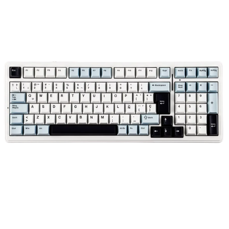 TECLADO AULA F99 CABLEADO ESPAÑOL BLUE/WHITE/DARK PURPLE - GRAY WOOD V3 SWITCH - 2